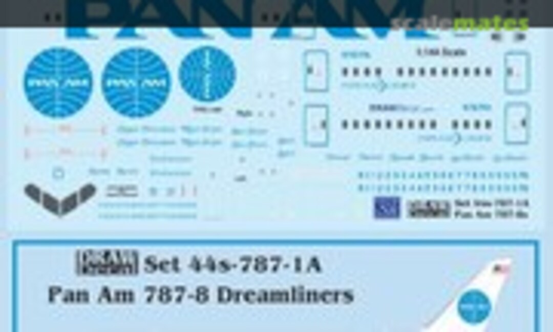 1:144 Pan Am 787-8 Dreamliners (Draw Decal 44-787-1A) 44-787-1A