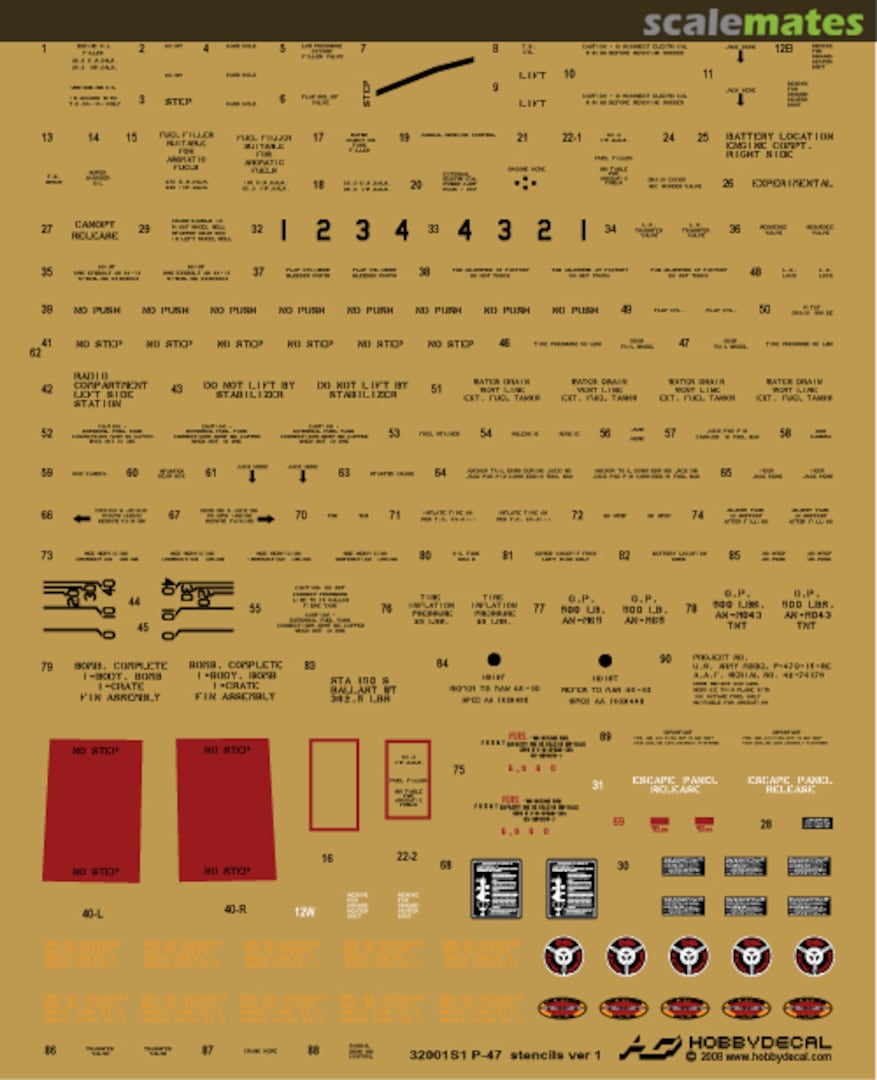 Boxart P-47 Thunderbolt Stencils Ver 1.0 ST32001V1 HobbyDecal Boxart P-47 Thunderbolt Stencils Ver 1.0 ST32001V1 HobbyDecal