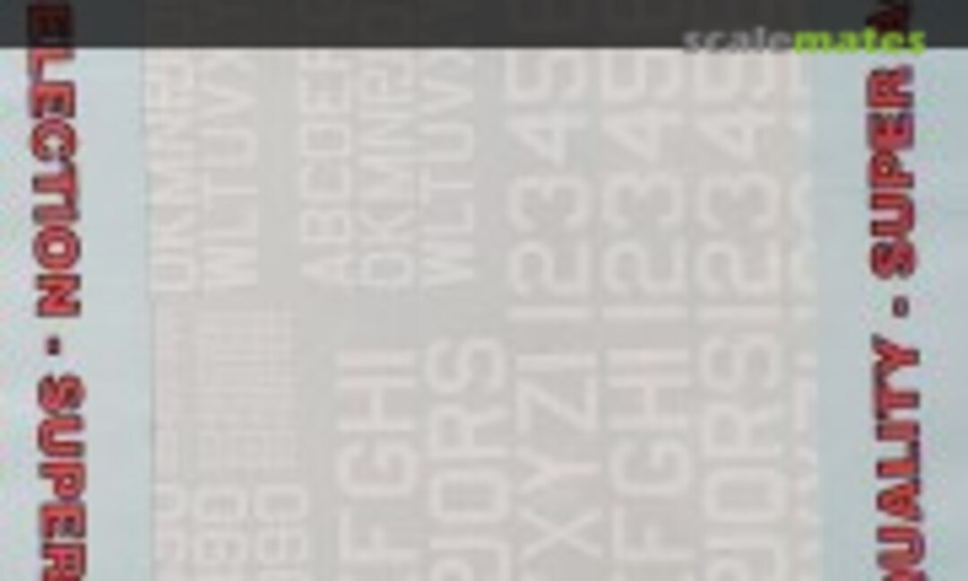 1:72 U.S. ID Letters & Numbers - Various Sizes, White (SuperScale International 72-26)