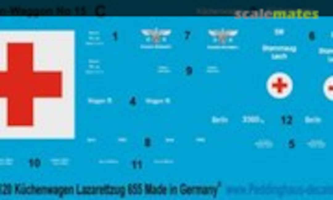 1:87 Küchenwagen für den Lazarettzug 655 in weiss (Peddinghaus-Decals 87 3120) 87 3120