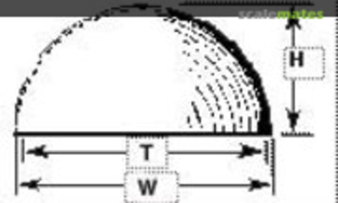 No Hemispherical Dome (22.2 x 44.5 x 38.1 mm) (Plastruct VHH-175VG) VHH-175VG