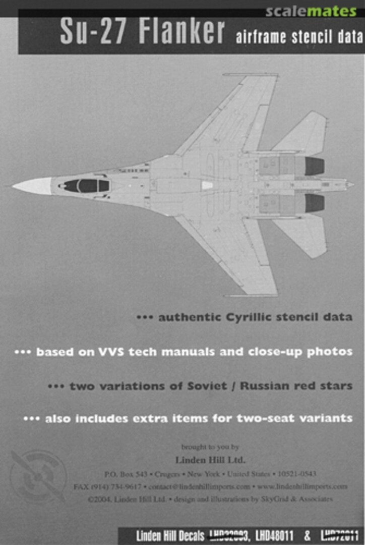Boxart Su-27 Flanker LHD48011 Linden Hill Decals Boxart Su-27 Flanker LHD48011 Linden Hill Decals