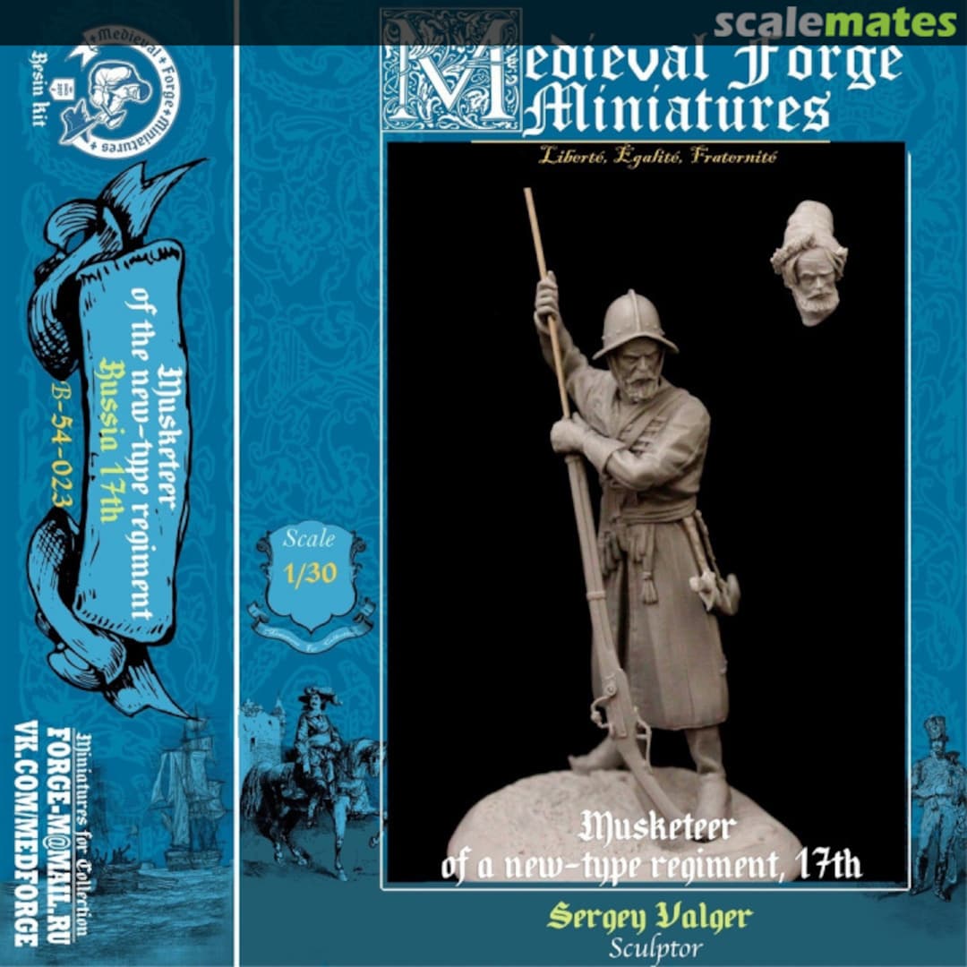 Boxart Musketeer of a new-type regiment B-54-023 Medieval Forge Miniatures Boxart Musketeer of a new-type regiment B-54-023 Medieval Forge Miniatures