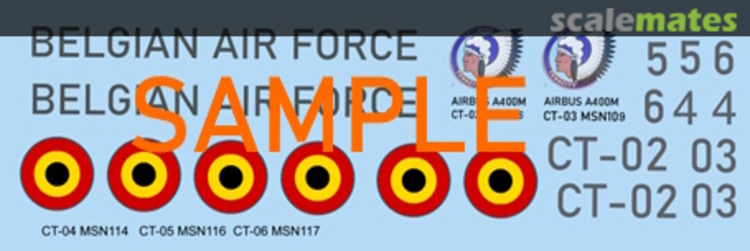 Boxart Airbus A400M BELGIUM complement A400BEL Stropdecal