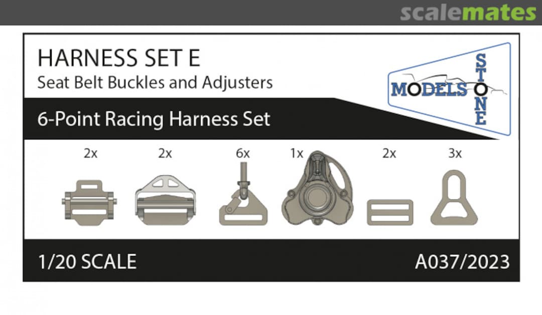 Boxart Harness Set E - 6-Point Racing Harness Set A037/2023 Stone Models
