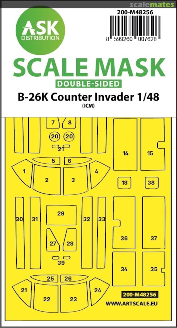 Boxart B-26K Counter Invader double-sided express fit mask 200-M48256 ASK Boxart B-26K Counter Invader double-sided express fit mask 200-M48256 ASK