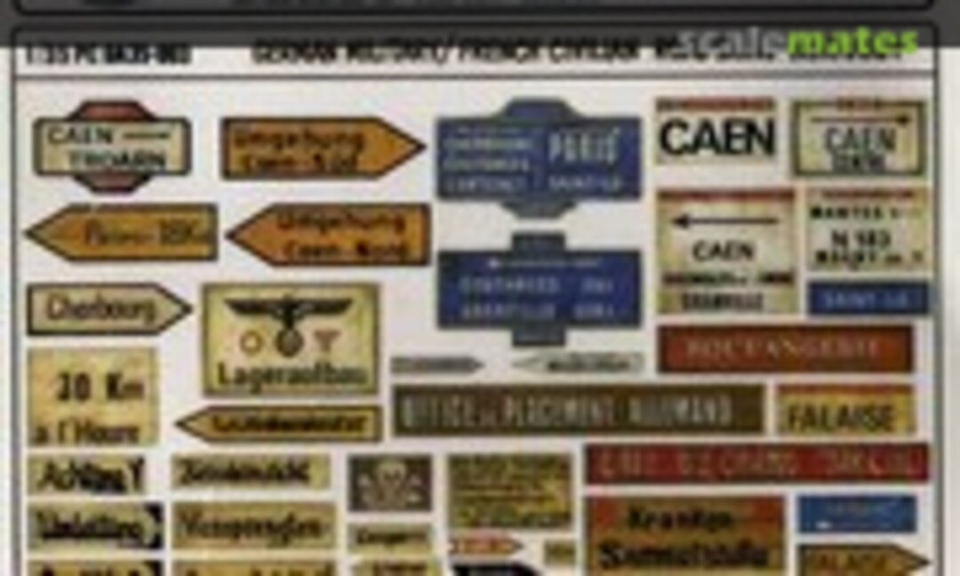 1:35 German Military / French Civilian Road Signs (Verlinden Productions PC DA35.003)
