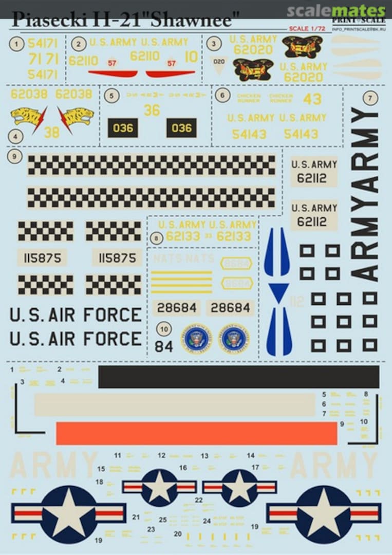 Boxart Piasecki H-21 "Shawnee" 72-118 Print Scale