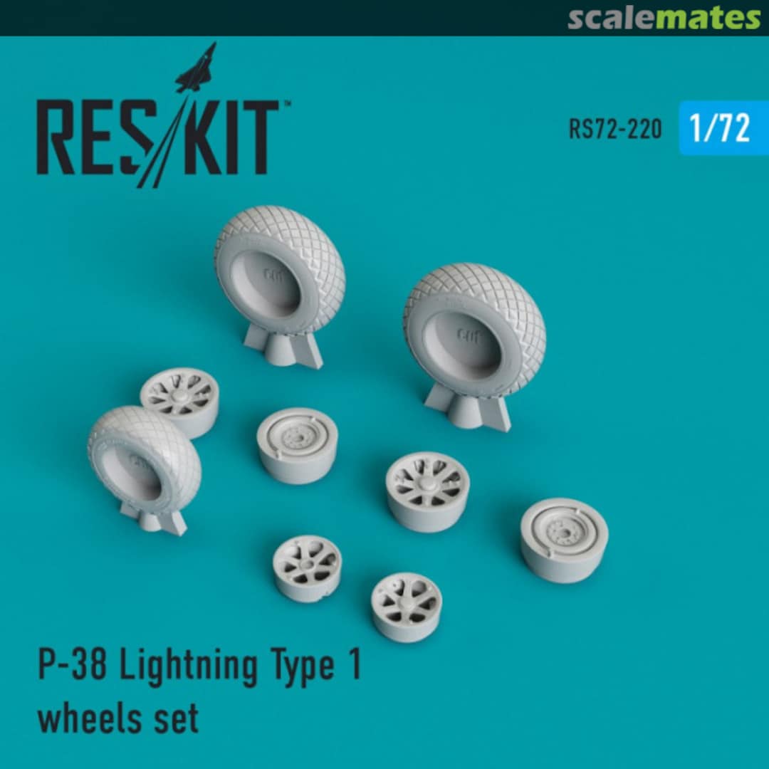 Boxart P-38 Lightning Type 1 wheels set RS72-0220 ResKit Boxart P-38 Lightning Type 1 wheels set RS72-0220 ResKit