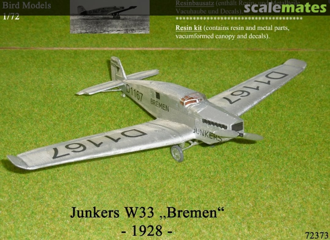 Boxart Junkers W33 "Bremen" - 1928 72373 Bird Models