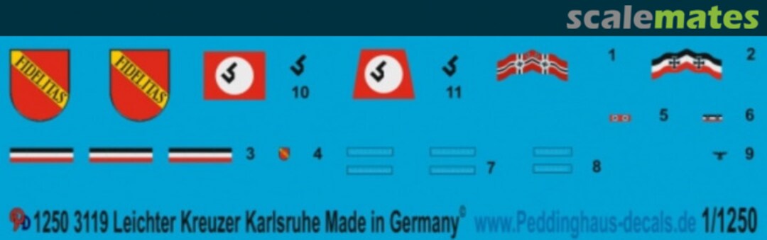 Boxart Leichter Kreuzer Karlsruhe 1250 3119 Peddinghaus-Decals Boxart Leichter Kreuzer Karlsruhe 1250 3119 Peddinghaus-Decals