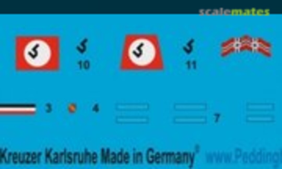 1:1250 Leichter Kreuzer Karlsruhe (Peddinghaus-Decals 1250 3119) 1250 3119