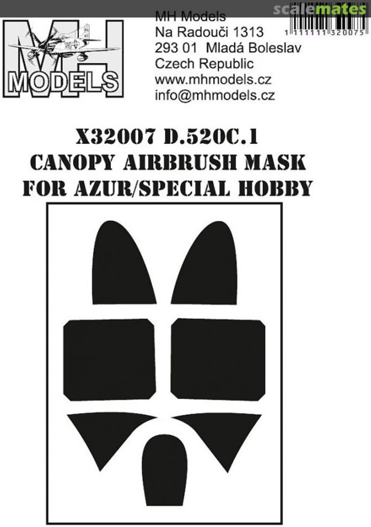 Boxart D.520C.1 Canopy Airbrush Mask X32007 MH Models Boxart D.520C.1 Canopy Airbrush Mask X32007 MH Models