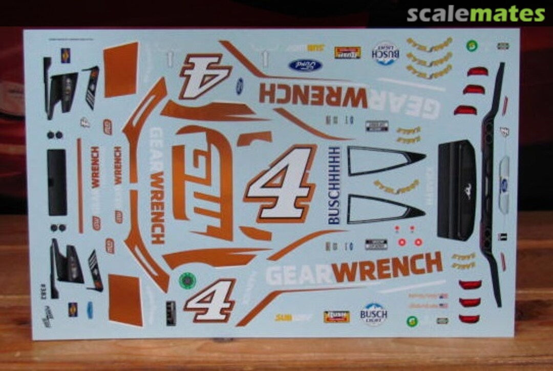 Boxart # 4 Gearwrench Kevin Harvick 2022 Ford Mustang 382 Powerslide Decals Boxart # 4 Gearwrench Kevin Harvick 2022 Ford Mustang 382 Powerslide Decals