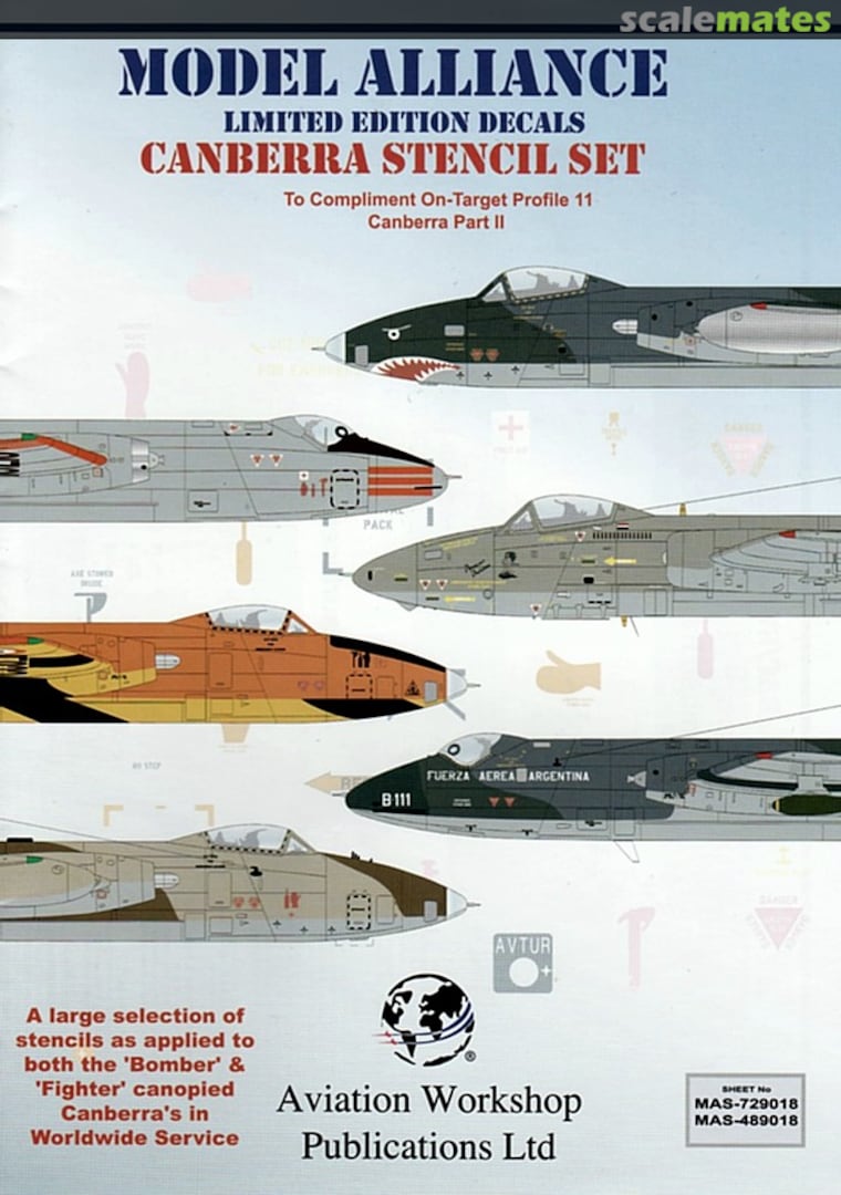 Boxart BAC/EE Canberra: Stencil Set MAS-729018 Model Alliance Boxart BAC/EE Canberra: Stencil Set MAS-729018 Model Alliance