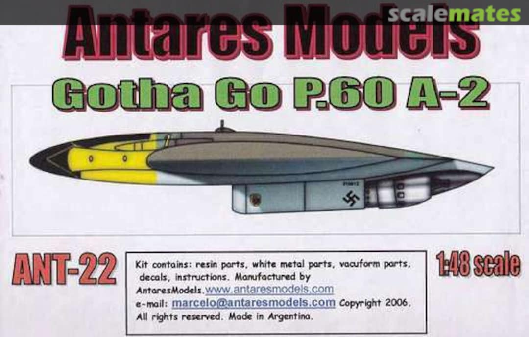 Boxart Gotha P.60 A-2 ANT-22 Antares Models Boxart Gotha P.60 A-2 ANT-22 Antares Models