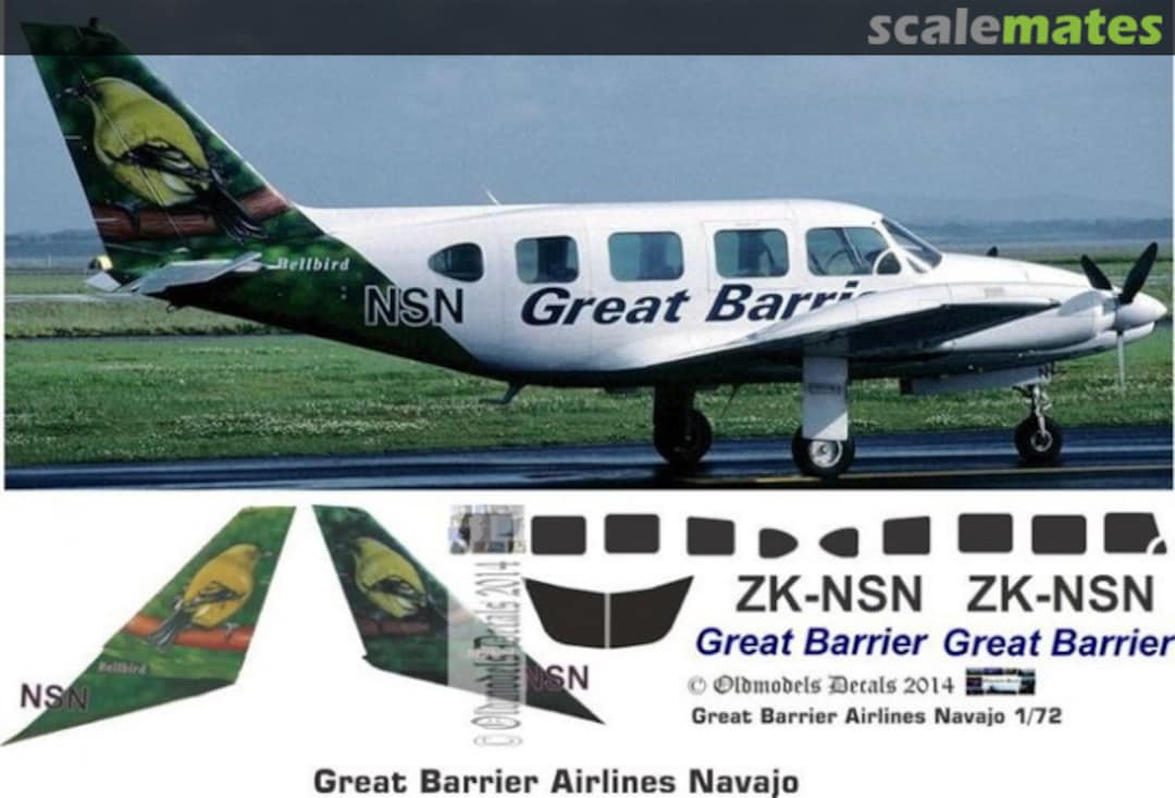 Boxart Navajo - Great Barrier Airlines OMD0552 Oldmodels Decals Boxart Navajo - Great Barrier Airlines OMD0552 Oldmodels Decals
