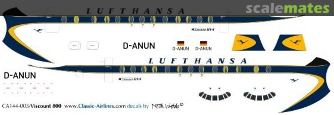 Boxart Lufthansa Viscount 800 CA144-003 Classic Airlines Boxart Lufthansa Viscount 800 CA144-003 Classic Airlines