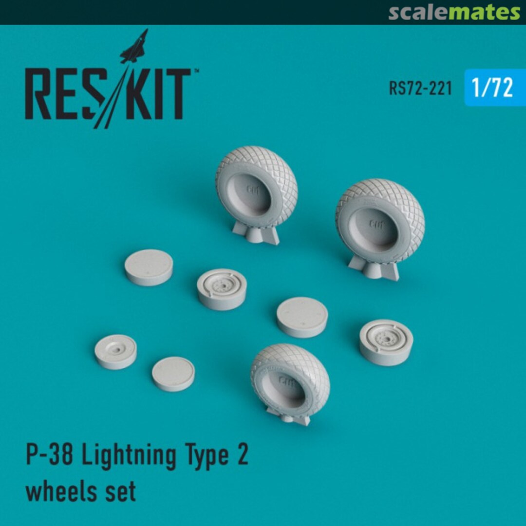 Boxart P-38 Lightning Type 2 wheels set RS72-0221 ResKit Boxart P-38 Lightning Type 2 wheels set RS72-0221 ResKit