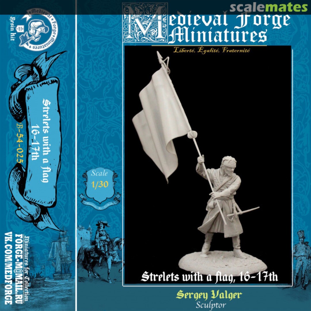 Boxart Strelets with a flag B-54-025 Medieval Forge Miniatures Boxart Strelets with a flag B-54-025 Medieval Forge Miniatures