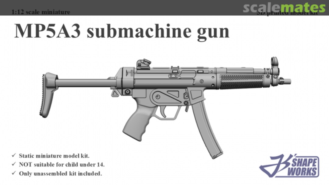 Boxart MP5A3 submachine gun JS12A014 Js' Shapeworks Boxart MP5A3 submachine gun JS12A014 Js' Shapeworks