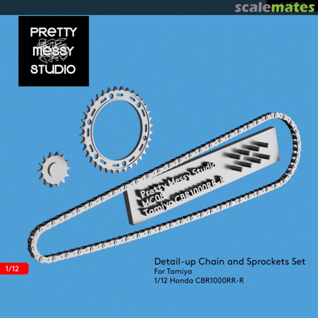 Boxart Chain and Sprockets set for Tamiya Honda CBR1000RR-R MC08 Pretty Messy Studio
