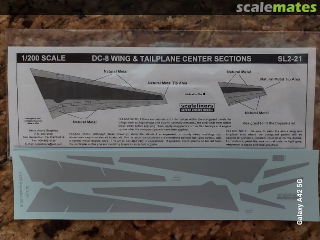 Boxart DC-8 Light Grey Panels SL2-21 Scaleliners Decals Boxart DC-8 Light Grey Panels SL2-21 Scaleliners Decals