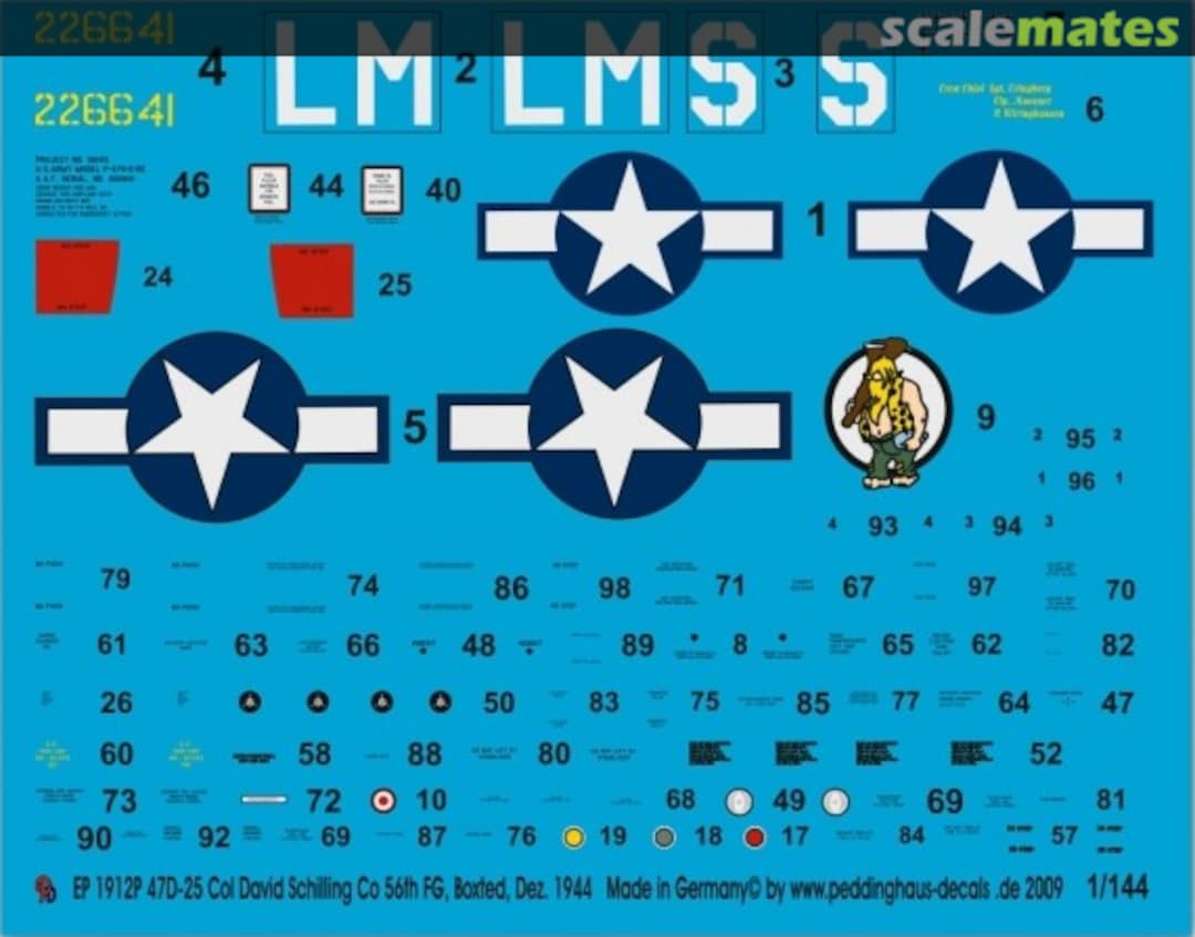 Boxart P 47D-25 Col David Schilling CO 56th FG, Boxted, Dez 1944 EP 1912 Peddinghaus-Decals Boxart P 47D-25 Col David Schilling CO 56th FG, Boxted, Dez 1944 EP 1912 Peddinghaus-Decals