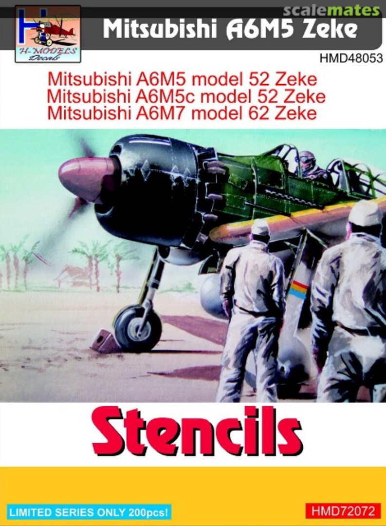 Boxart Mitsubishi A6M5 Zeke Stencils HMD72072 H-Models Decals Boxart Mitsubishi A6M5 Zeke Stencils HMD72072 H-Models Decals