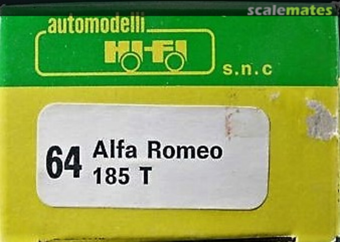 Boxart Alfa Romeo 185T F1 "Benetton" 64 Hi Fi Automodelli Boxart Alfa Romeo 185T F1 "Benetton" 64 Hi Fi Automodelli
