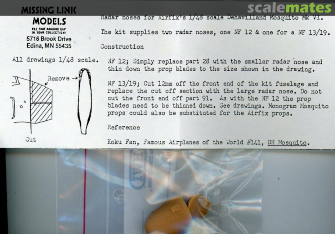 Boxart De Havilland Mosquito NF.12 & NF.13/19 ML0rr Missing Link Models Boxart De Havilland Mosquito NF.12 & NF.13/19 ML0rr Missing Link Models