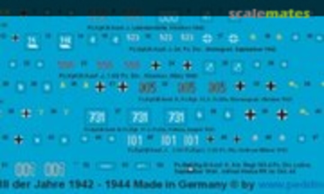 1:87 Beschriftungen für 13 Panzer III der Jahre 1942-44 (Peddinghaus-Decals EP 2901) EP 2901