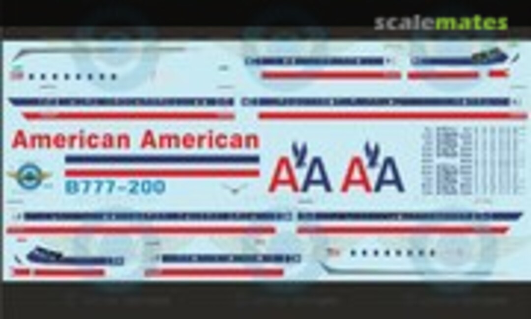 1:144 AMERICAN AIRLINES B777-200 (Authentic-Airliner-Decals D144-LIVAAB777-2)
