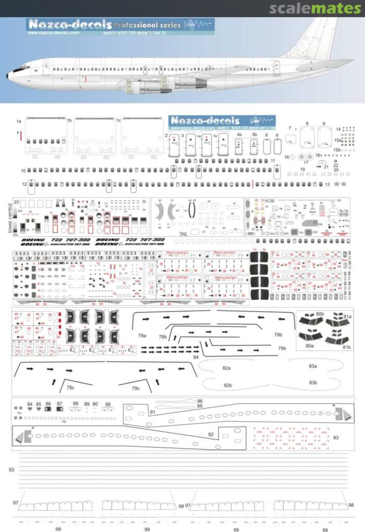 Boxart Boeing B707 and B720 super detail set det017 Nazca decals Boxart Boeing B707 and B720 super detail set det017 Nazca decals