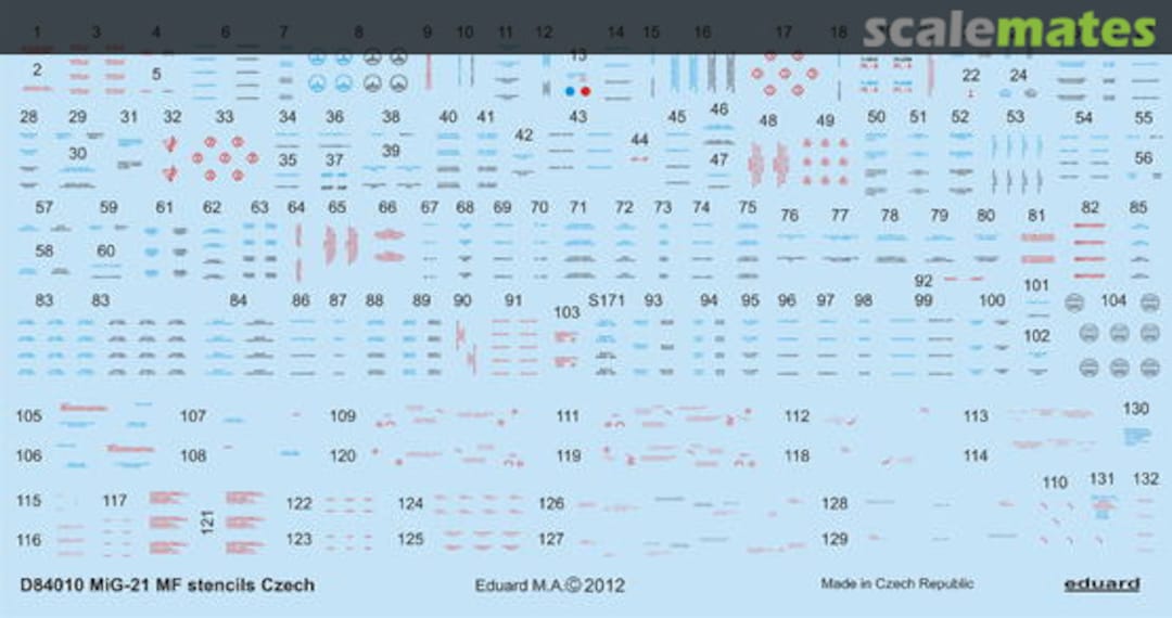Boxart MiG-21 stencils Czech D48010 Eduard Boxart MiG-21 stencils Czech D48010 Eduard