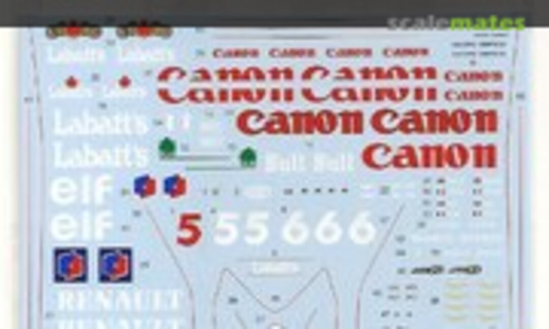 1:20 Williams FW14B Full Sponsorship Decal (for Fujimi) (Tabu Design TABU20078) TABU20078