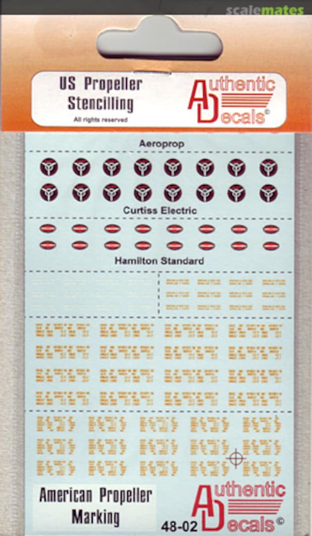 Boxart US Propeller Stencilling 48-02 Authentic Decals Boxart US Propeller Stencilling 48-02 Authentic Decals