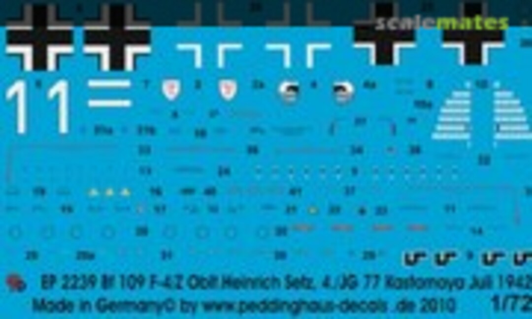 1:72 Bf 109 F-4/z Obt.Heinrich Setz 4./JG 77 Kastornoya Juli 1942 (Peddinghaus-Decals EP 2239) EP 2239