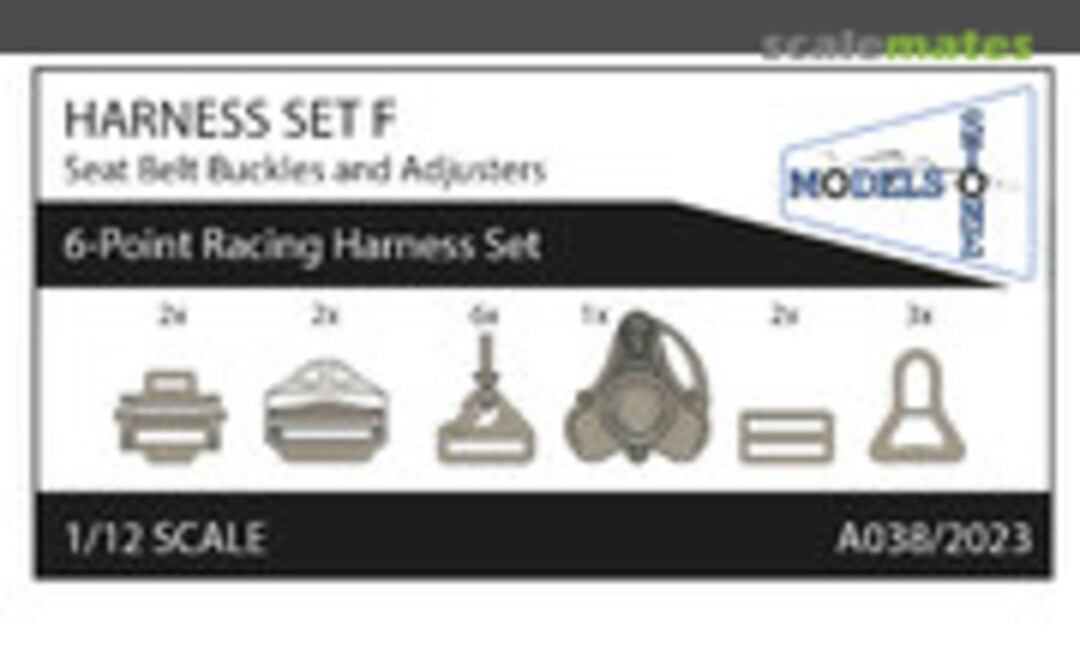 1:12 Harness Set F - 6-Point Racing Harness Set (Stone Models A038/2023) A038/2023