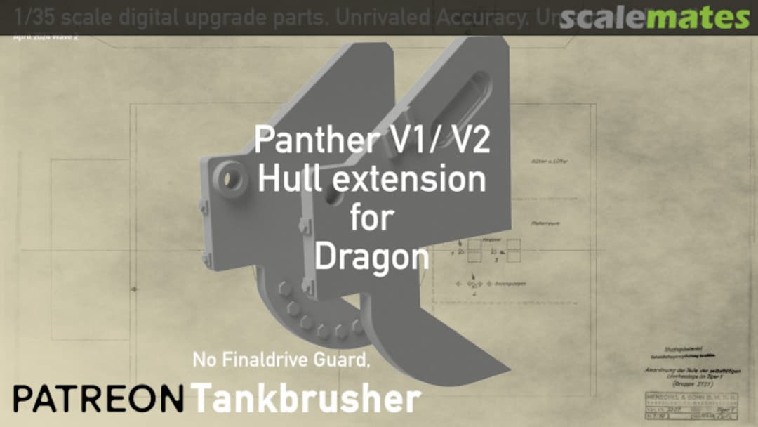Boxart Hull extension for Panther V1 V2 352404018 Tankbrusher Scale Modeling Boxart Hull extension for Panther V1 V2 352404018 Tankbrusher Scale Modeling