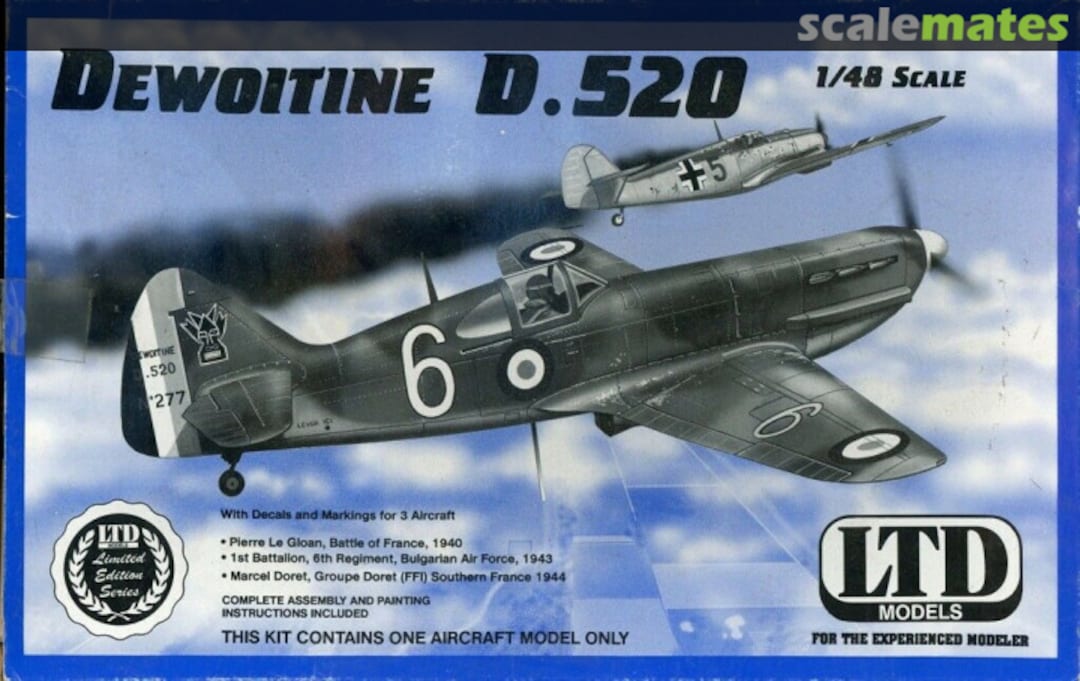 Boxart Dewoitine D.520 9801 LTD Models Boxart Dewoitine D.520 9801 LTD Models