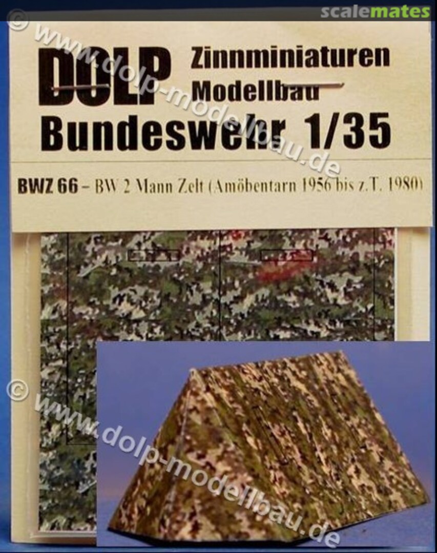 Boxart BW 2 Mann Zelt (Amöbentarn) BWZ 66 DOLP-Modellbau Boxart BW 2 Mann Zelt (Amöbentarn) BWZ 66 DOLP-Modellbau