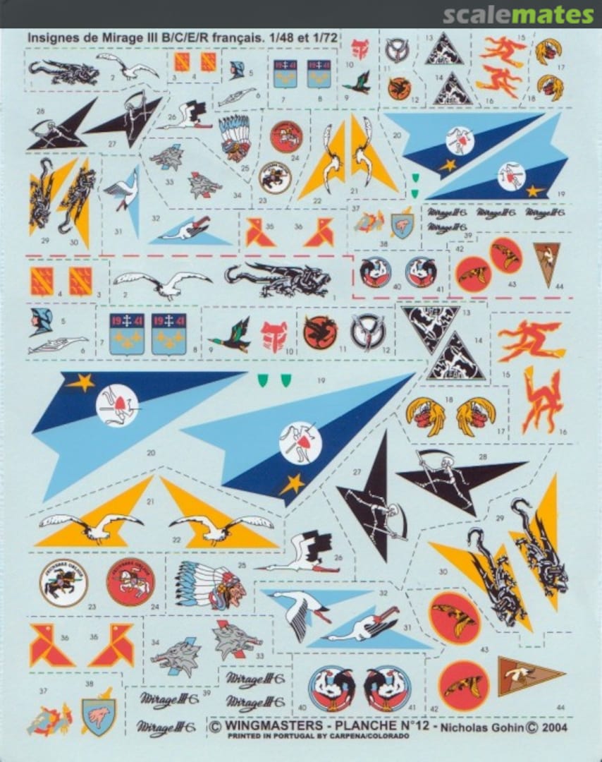 Boxart Insignes de Mirage III B/C/E/R Francais 12 WingMasters