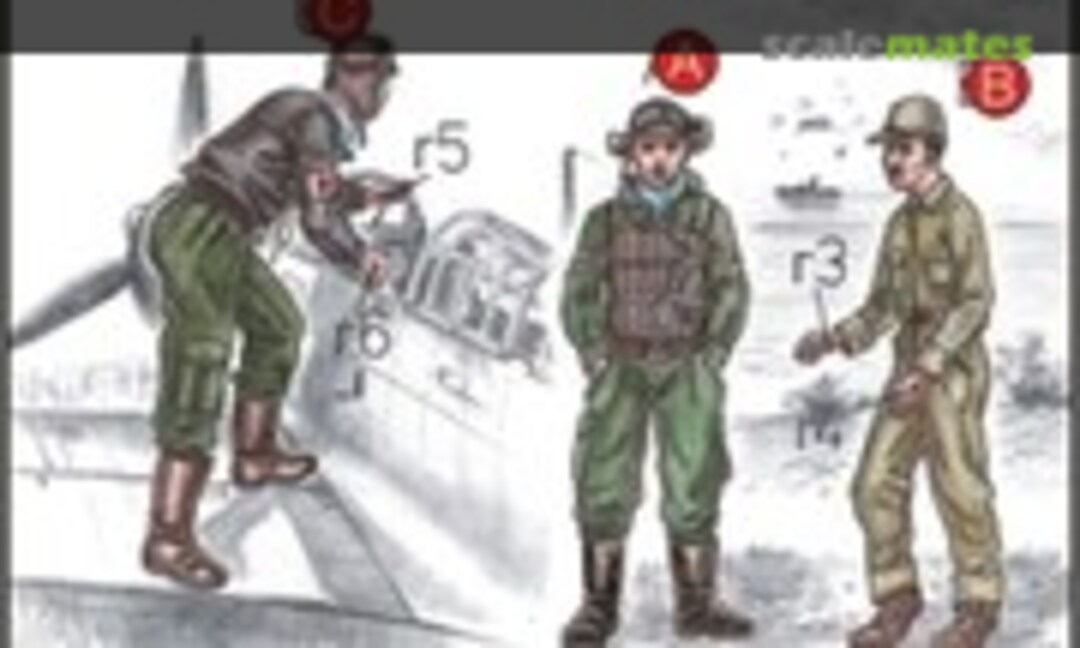 1:72 Japanese Navy Pilots (2 fig.) And Mechanics WW II (CMK F72043) F72043