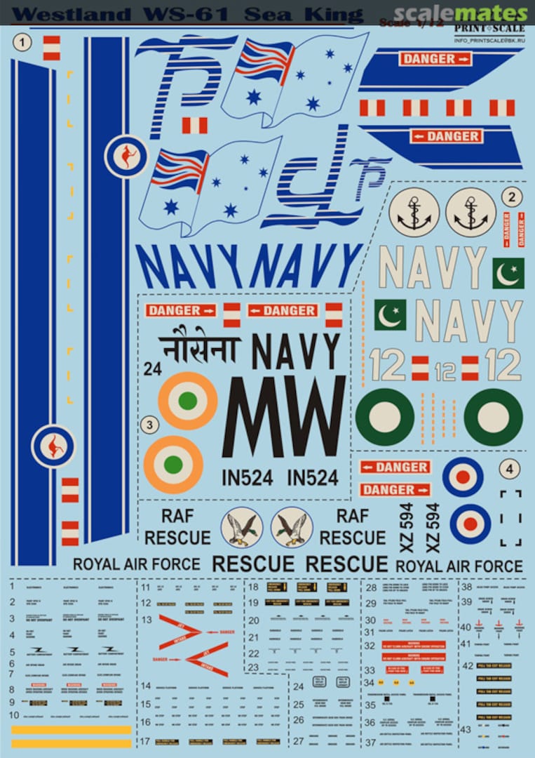 Boxart Westland WS-61 Sea King 72-056 Print Scale