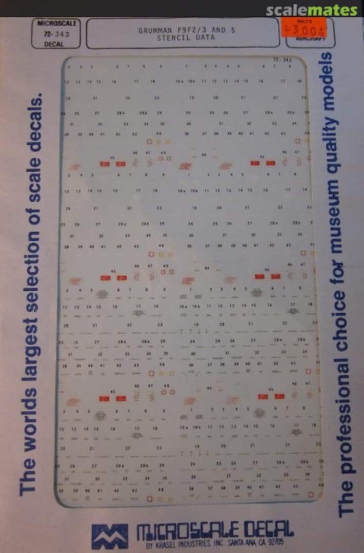 Boxart Grumman F9F2/3/5 Stencil Data 72-343 Microscale Boxart Grumman F9F2/3/5 Stencil Data 72-343 Microscale