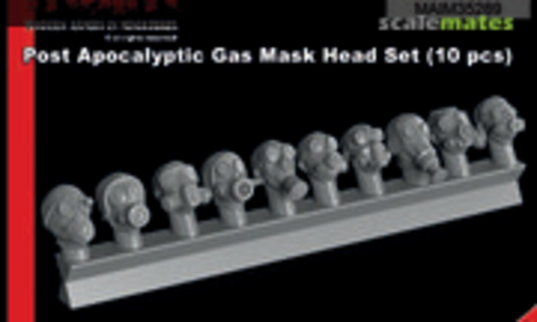 1:35 Post Apocalyptic Gas Mask Head Set (10 pcs) (MAiM MAIM35289) MAIM35289