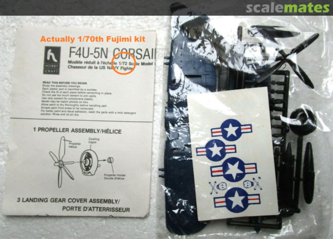 Contents F4U-5N Corsair HC1163 Hobbycraft Contents F4U-5N Corsair HC1163 Hobbycraft