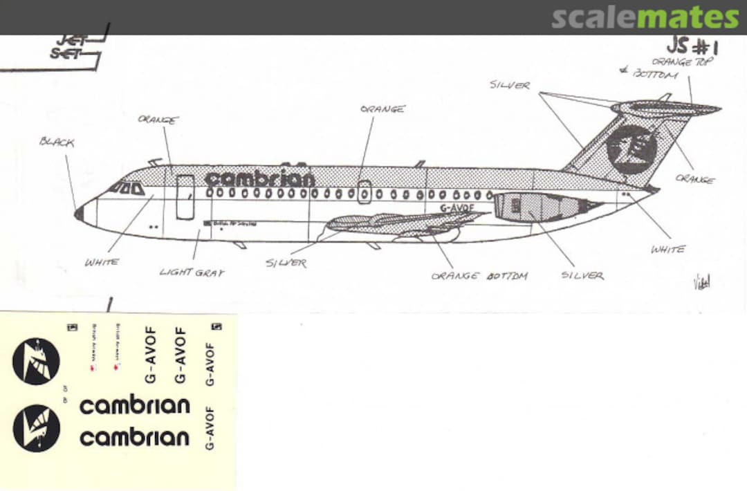 Boxart Cambrian BAC 1-11 JS#1 Jet Set Decals