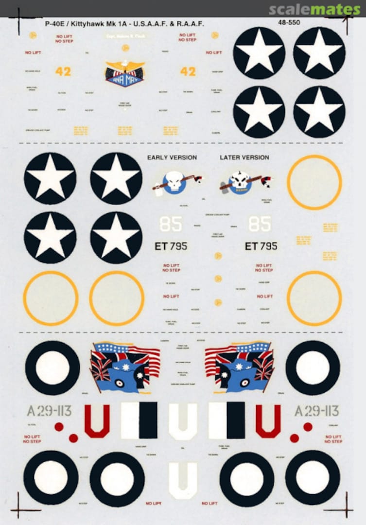 Boxart P-40E Warhawk/Kittyhawk Mk 1A 48-550 SuperScale International Boxart P-40E Warhawk/Kittyhawk Mk 1A 48-550 SuperScale International